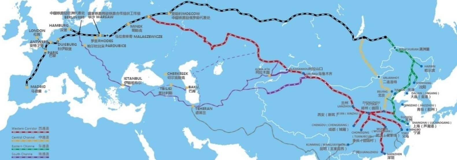 Rail Shipping route china to europe
