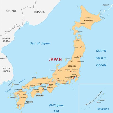ship to Japan map