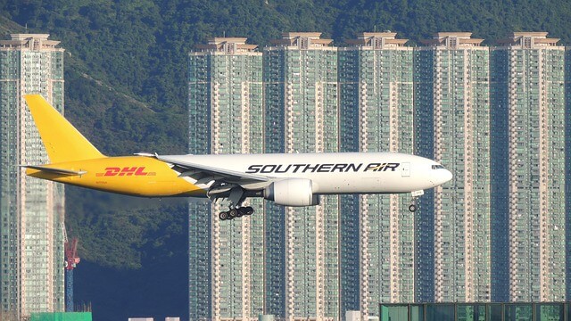 Figure 1 DHL cargo plane in Hong Kong