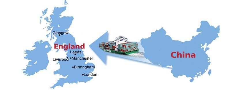 A ship leaving China for the UK A ship leaving China for the UK