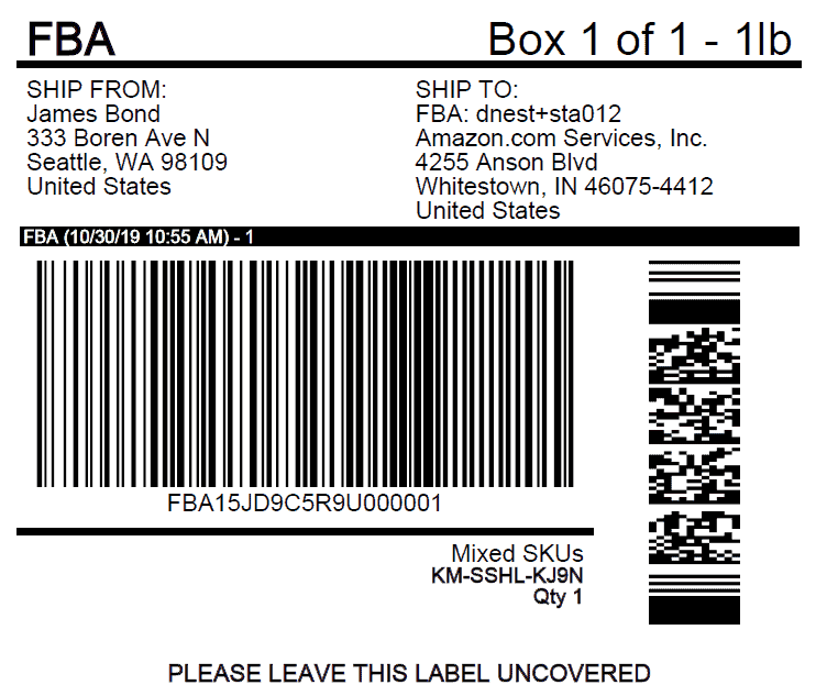 An Excellent Example of an FBA Product Label