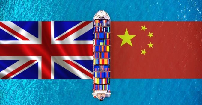 China's and United Kingdom's flags