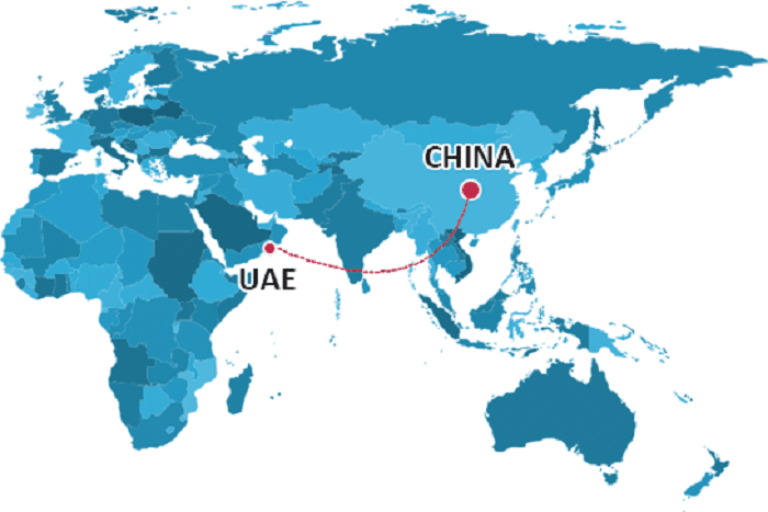 Shipping from China to UAE sea route
