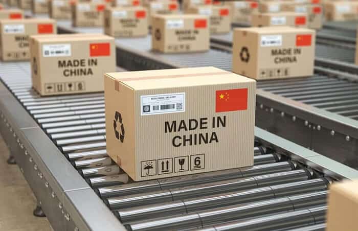 Manufactured products shipping from China
