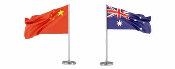 China's and Australia's Flags