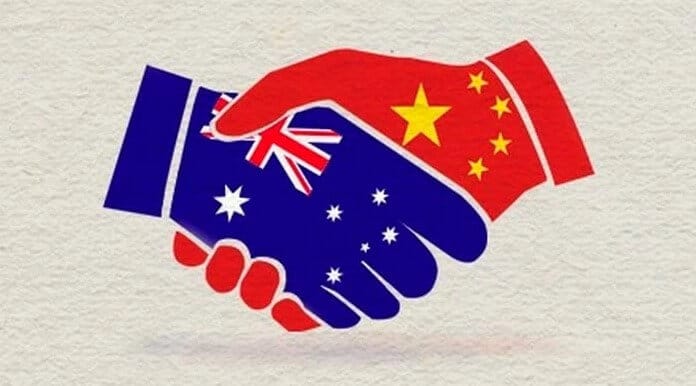 Australia's and China's Flags