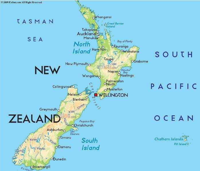 New Zealand map