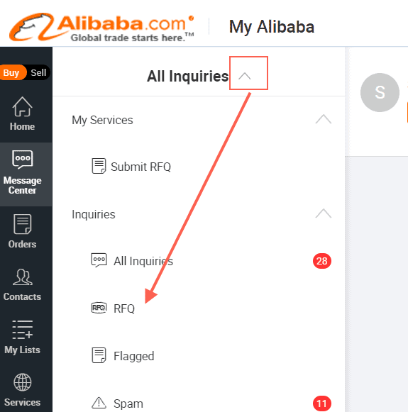 Sending Alibaba RFQs