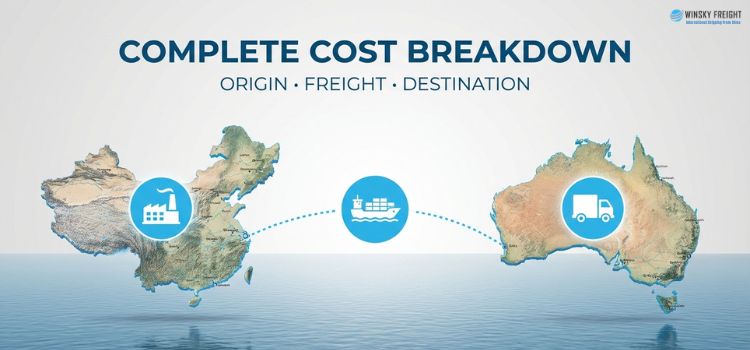 Shipping cost from China to Australia involves 3 main fees_ Origin, International Freight, Destination charges