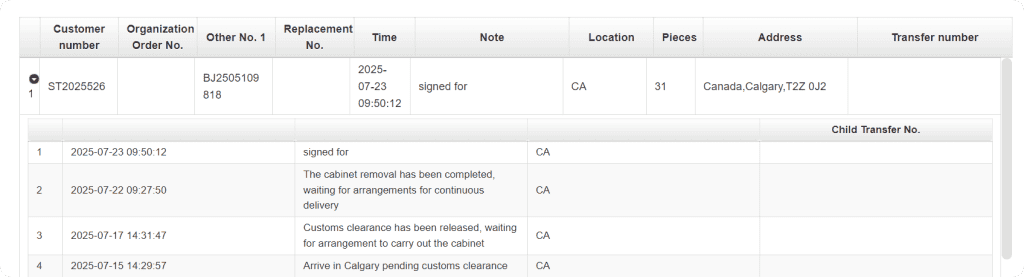 Tracking China to Canada shipping