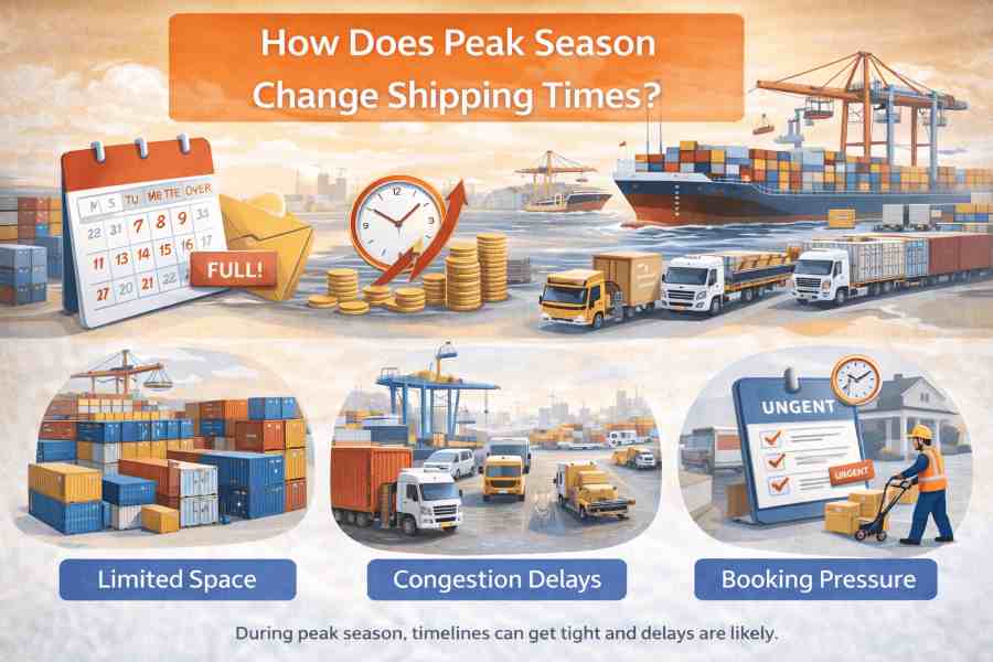 How peak season change shipping times