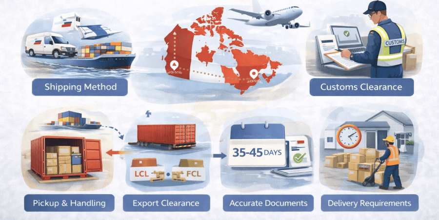 Factors affecting China to Canada shipping time Factors affecting China to Canada shipping time