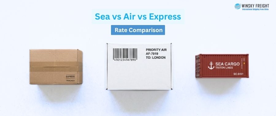 Average shipping rates from China comparison