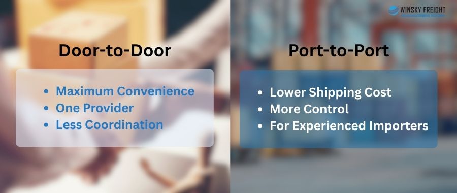 Choosing between door-to-door and port-to-port shipping