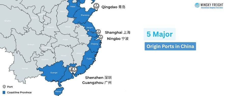 5 major origin ports in China